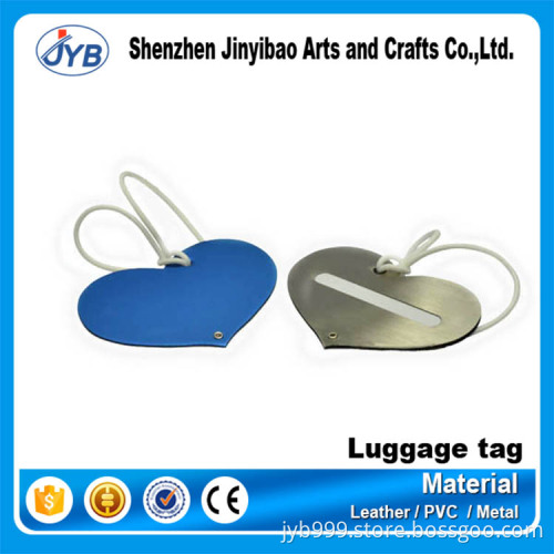 Hot selling custom aluminum metal heart shape luggage tags flight tags